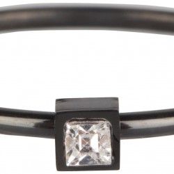 Charmins ring black steel stylisch square maat 18 R503 - 4002215