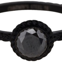 Charmins ring black steel shiny iconic vintage black maat 18 R809 - 4002214